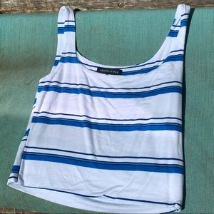 blue and white striped tank